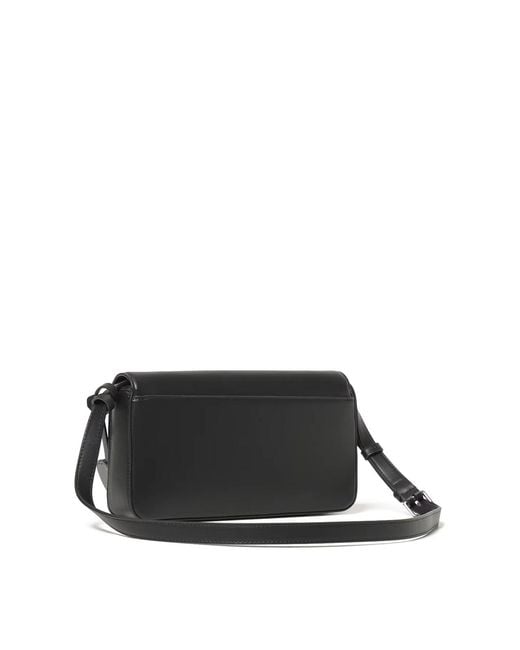 Karl Lagerfeld Black Hotel Karl Flap Shoulder Bag Tech Leather