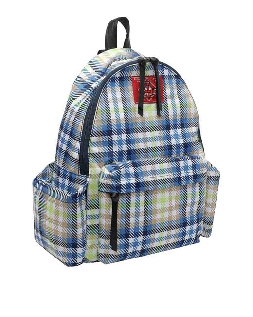 Vivienne Westwood Blue Fluro Tartan Medium George Backpack