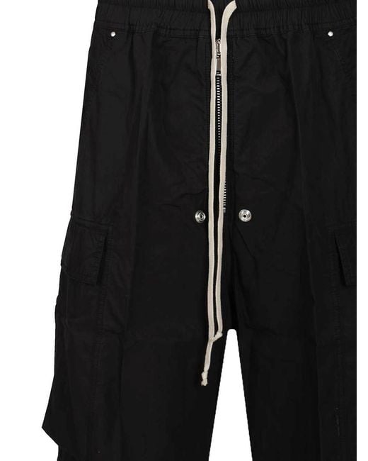 Rick Owens Black Jumbo Double Cargo Pants for men