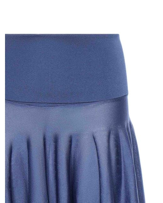 Alaïa Blue Pointed-Toe Knit Skirt