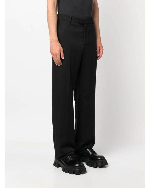 McQueen Black Double Dart Pants for men