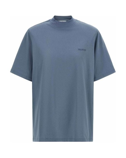 The Attico Blue Mock-Neck T-Shirt