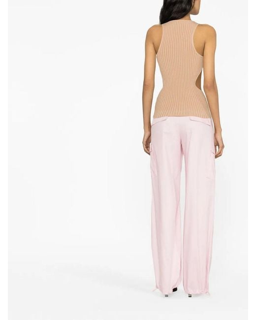 ANDREADAMO Natural Ribbed Knit Tank Top