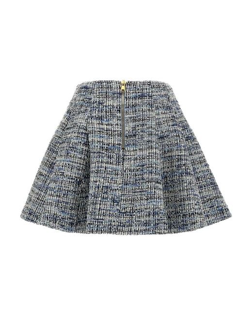 Balmain Blue Tweed Skirt