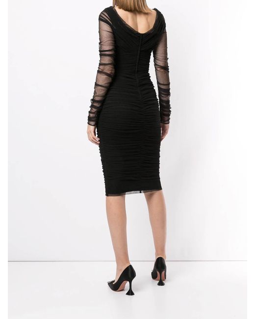 Dolce & Gabbana Black Cotton Blend Midi Dress
