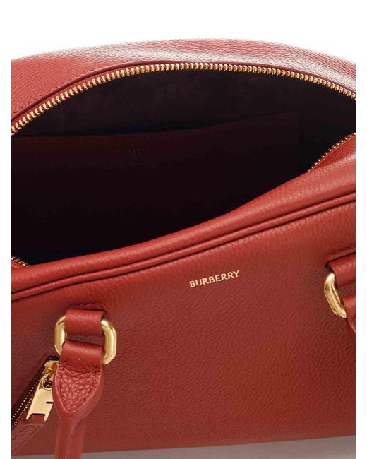 Burberry Shield Twin Bowling Bag in Red | Lyst UK