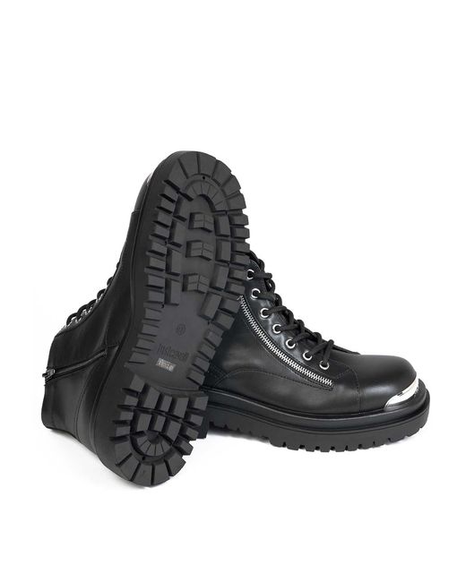 Just Cavalli Black Bourne Zip Ankle Boot for men