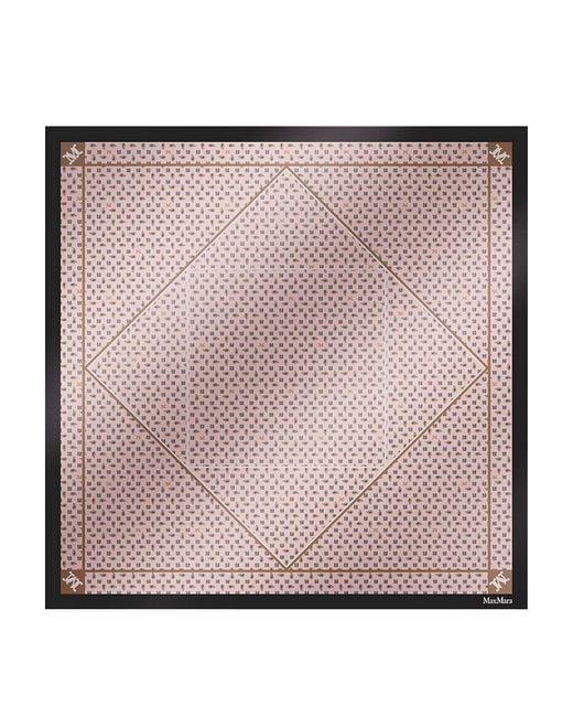 Max Mara Pink Printed Silk Scarf