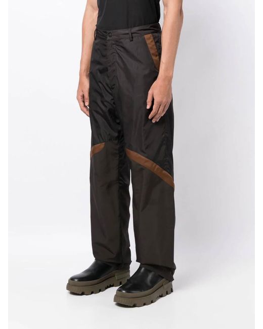 Moncler Black Panelled Straight-leg Cargo Trousers for men