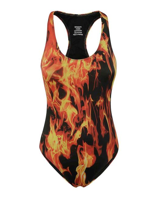 Vetements Orange Fire Swimsuit