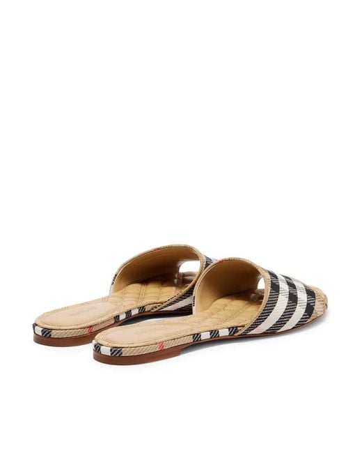 Burberry White Sloane Check Slippers