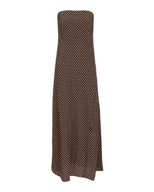 Matteau Brown Bias Column Dress