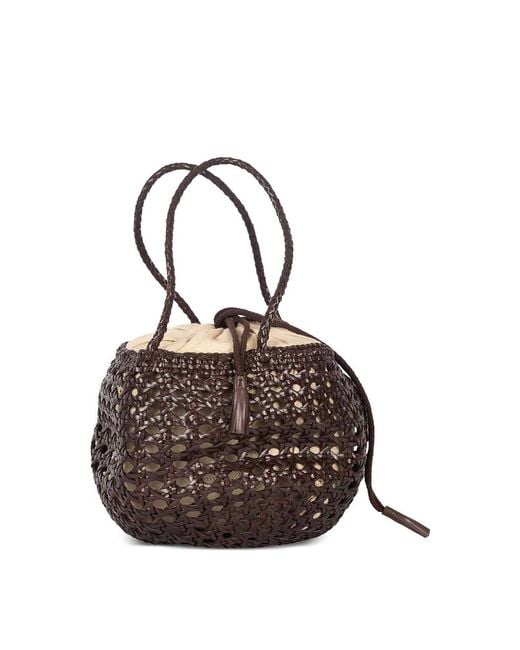 Dragon Diffusion Brown Juventus Woven Leather Shoulder Bag