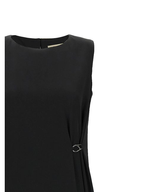 Herno Black Fluid Diagonal Dress