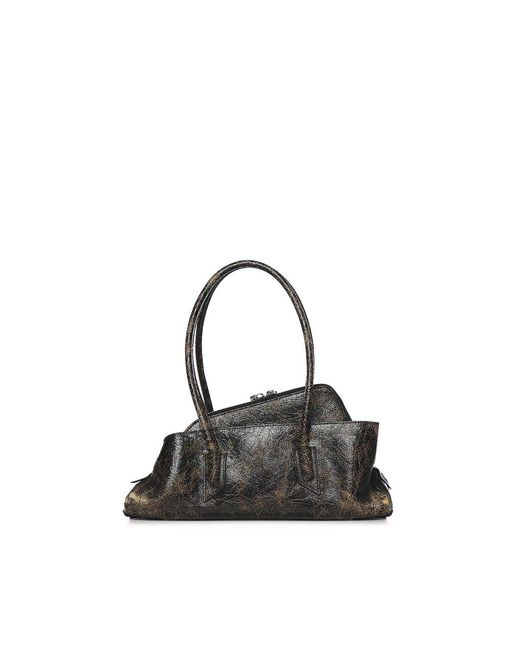 The Attico Black La Passeggiata Small Leather Bag