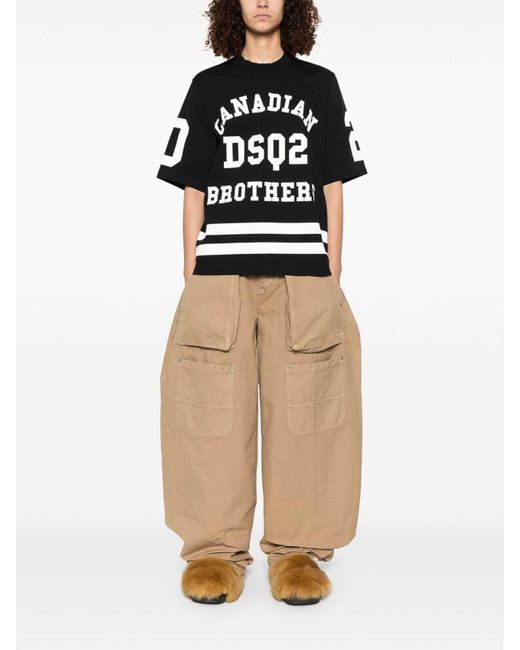 DSquared² Black Logo-Print T-Shirt