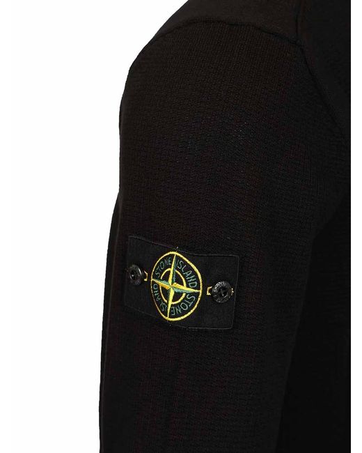 Stone Island Black Cotton Knit Jumper for men