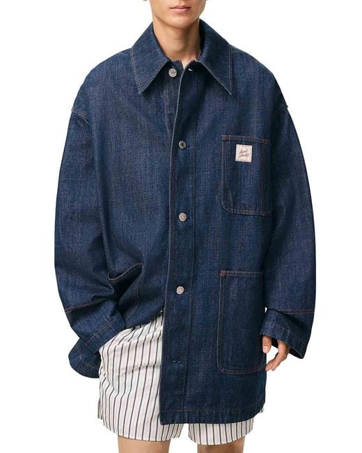 AMI Blue Heritage Insert Cotton Work Jacket for men