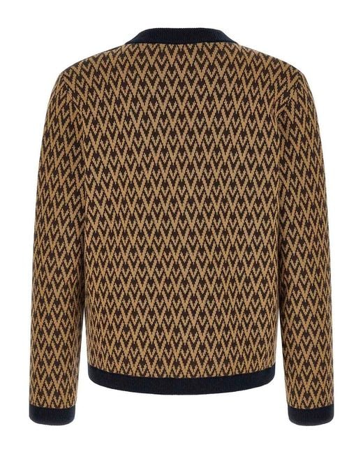Valentino Garavani Brown 'Toute La V' Cardigan for men