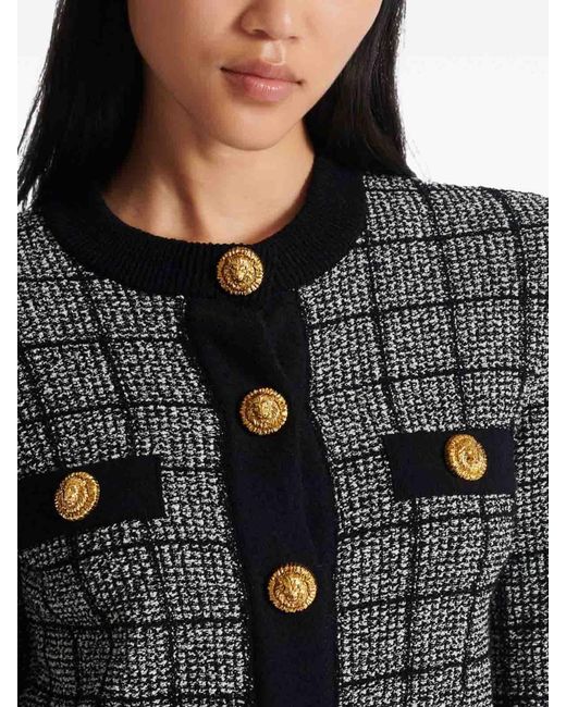 Balmain Black Tweed Cardigan