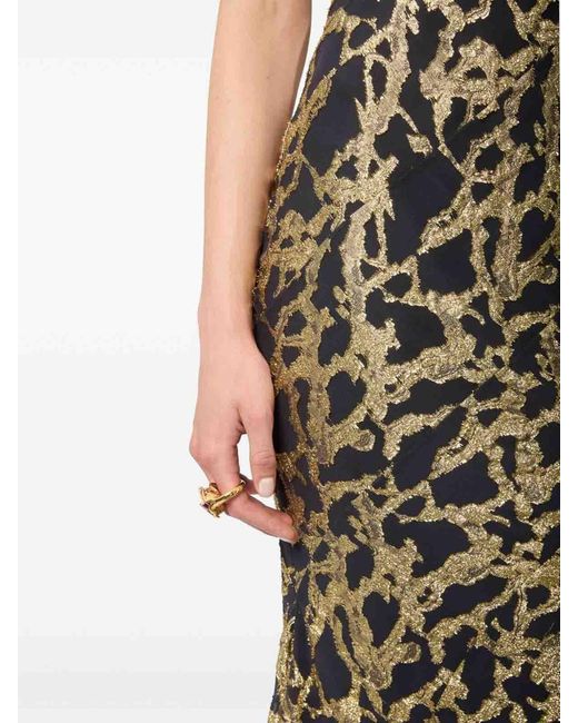 Nina Ricci Metallic Long Silk Dress