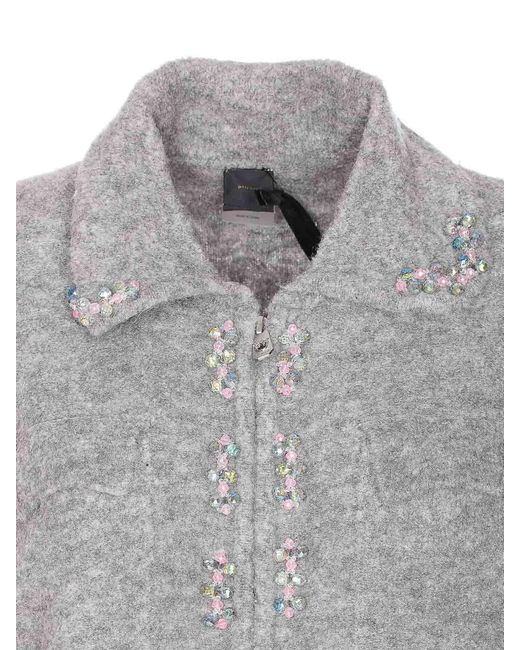 Pinko Gray Dark Lady Knitted Jacket