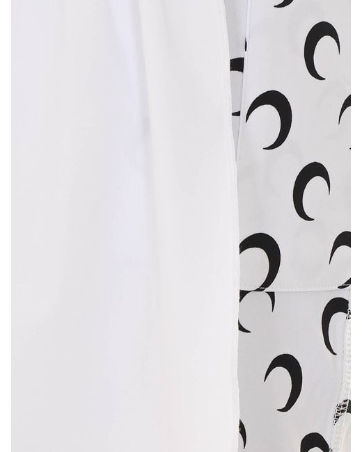 MARINE SERRE White Pleated Mini Skirt