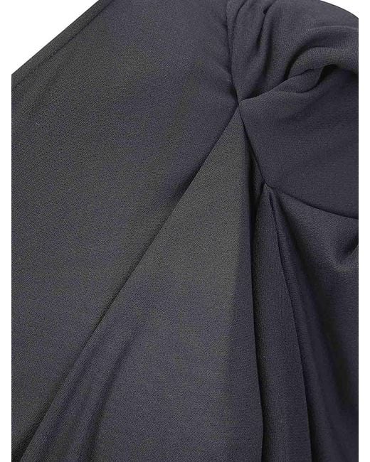 ALAINPAUL Blue Pivote One Shoulder Flou Dress