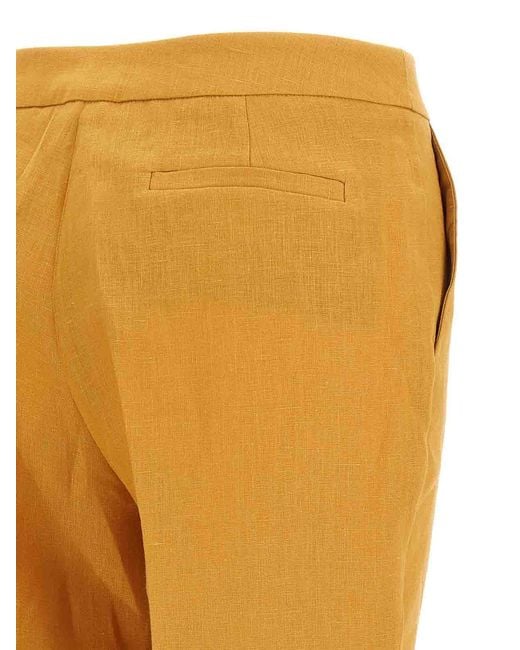 Herno Orange Linen Trousers