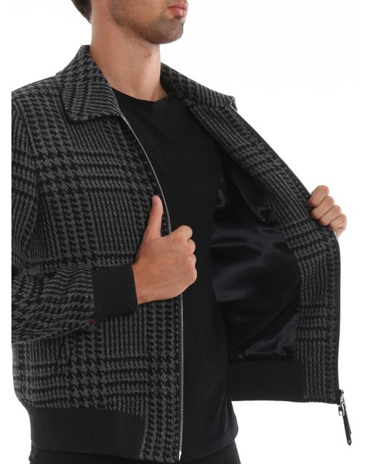 Alexander McQueen Black Houndstooth Wool Jacket for men