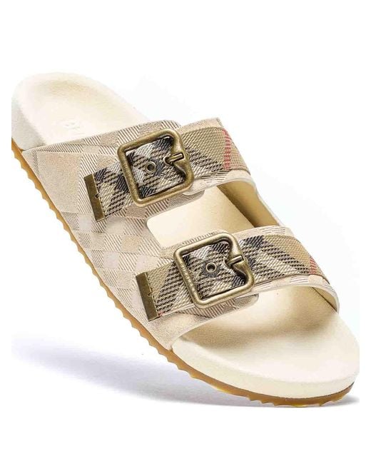 Burberry White Urchin Check Sandals