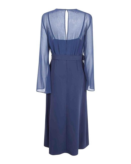 P.A.R.O.S.H. Blue Panty26 Cady Midi Dress
