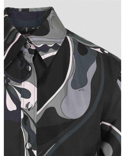 Emilio Pucci Gray Silk Shirt