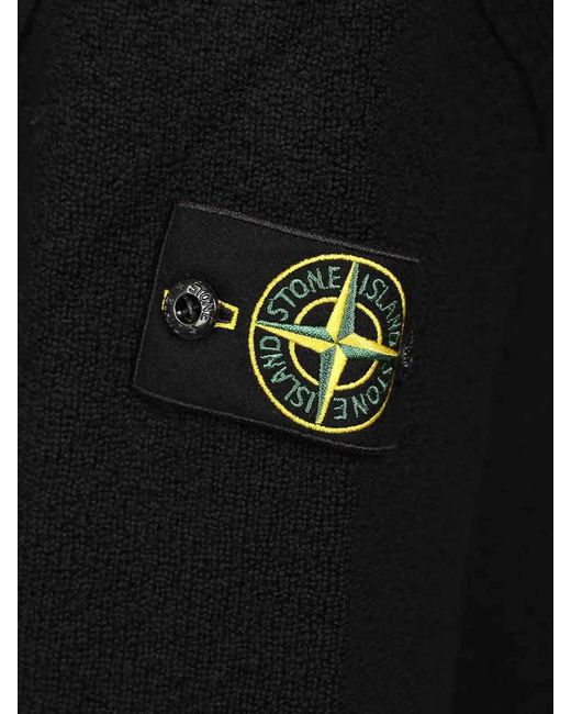 Stone Island Black V-Neck Cardigan for men