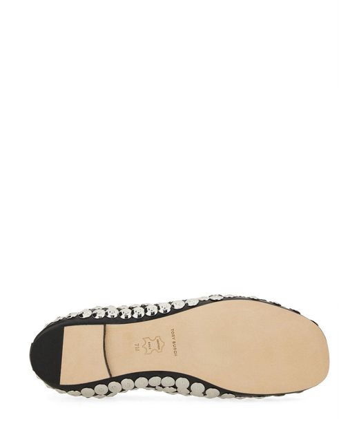 Tory Burch White Slip On Ballet Flats