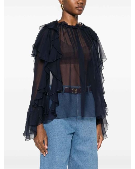 Alberta Ferretti Blue Blouse