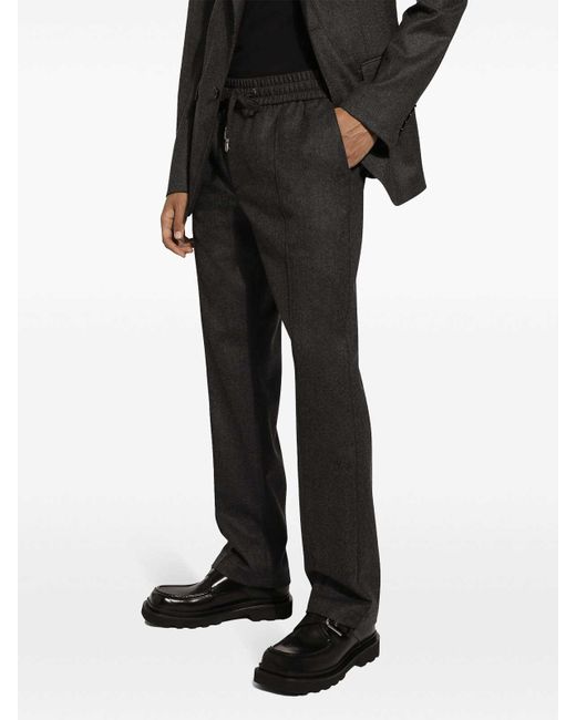 Dolce & Gabbana Black Tailored Track Pants for men