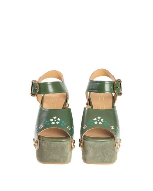 Marc Jacobs Green Leather Sandals
