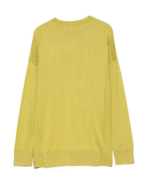 Alpha Studio Yellow Crew Neck Sweater