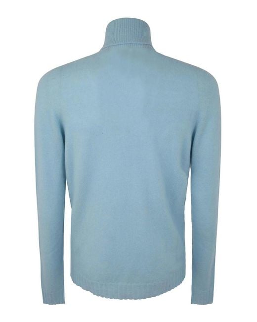 MD75 Blue Cashmere Turtle Neck Sweater for men