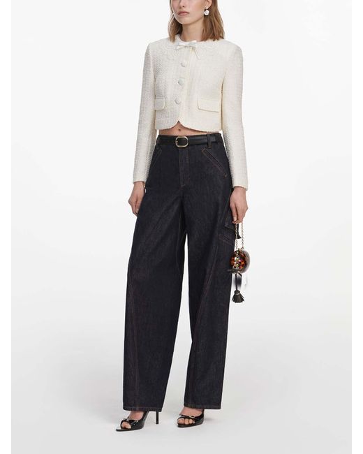 Self-Portrait White Boucle Lace Collar Jacket