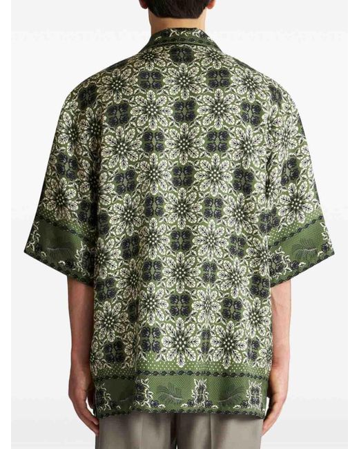 Etro Green Shirt With Print for men