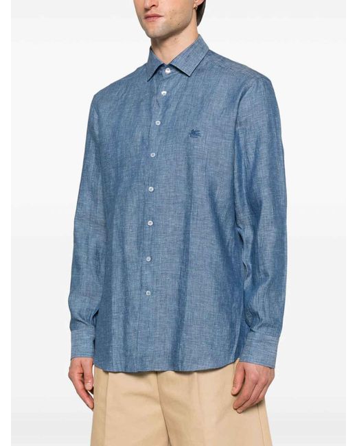 Etro Blue Casual Jacket for men