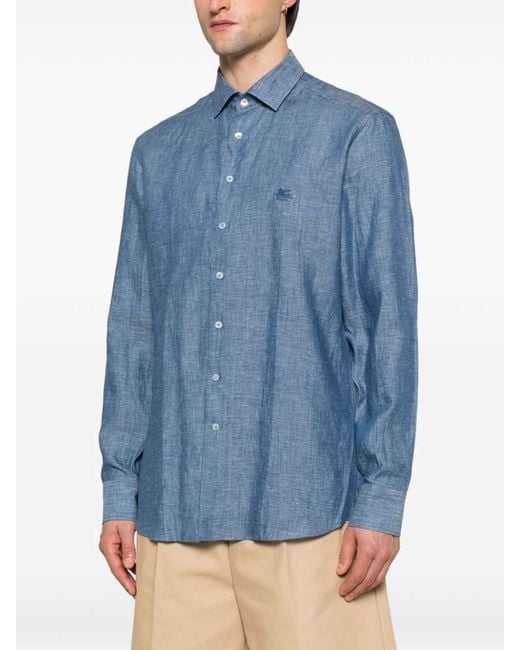 Etro Blue Casual Jacket for men