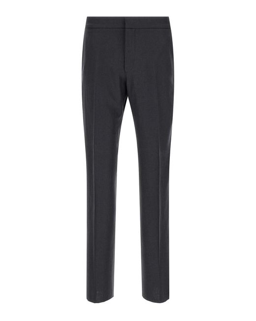 Zegna Blue Oasi Lino Staight Leg Trousers for men