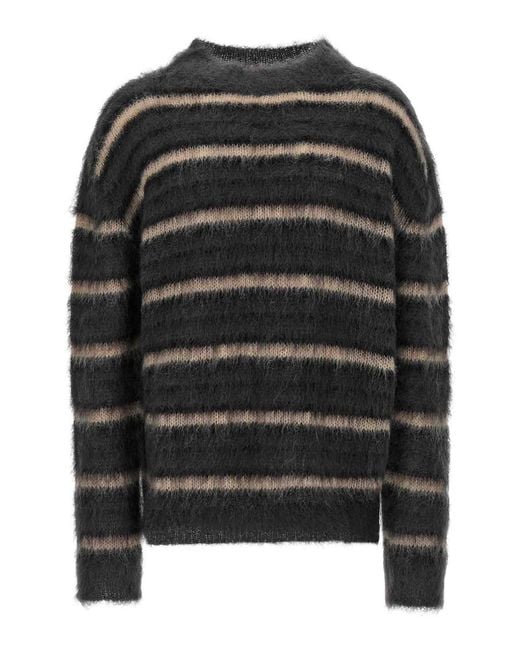 Marni Black Striped Sweater for men