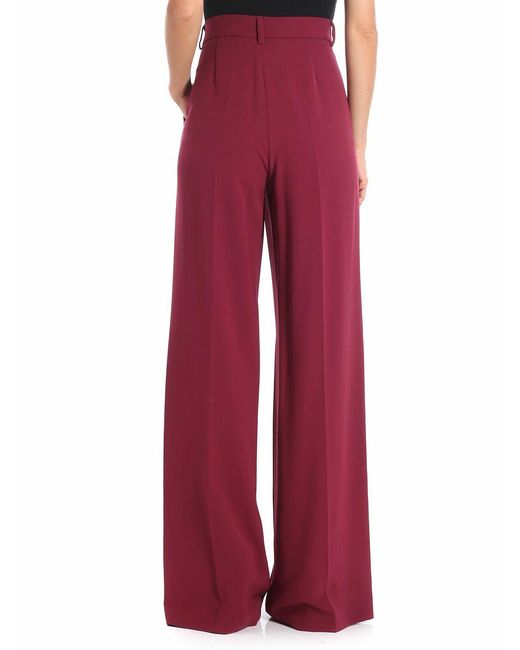 Vivetta Red Giorgione Burgundy Palazzo Trousers