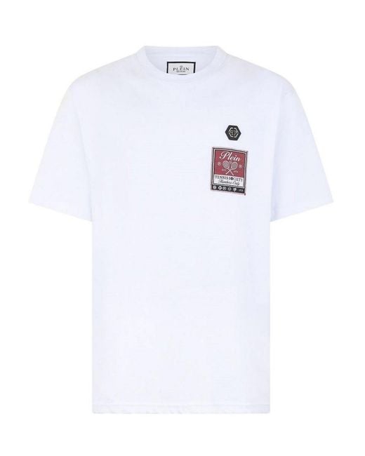 Philipp Plein White Tennis Society T-Shirt for men