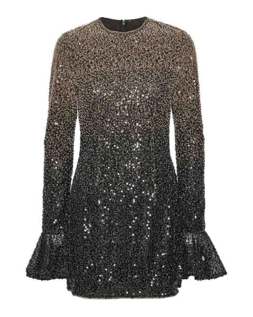 ROTATE BIRGER CHRISTENSEN Black Short Dress With Long Sleeves