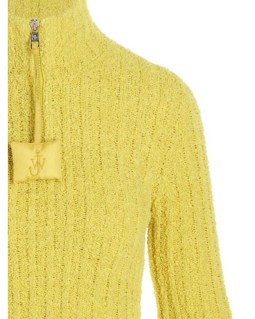 Moncler Yellow Ribbed Cotton Turtleneck